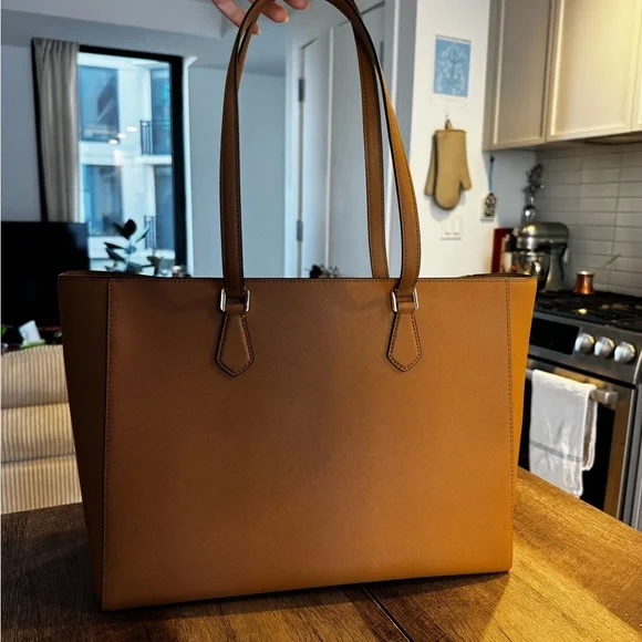 Light Umber Leather Tory Burch Tote - Picture 2 of 8